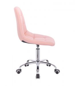 Židle SAMSON na stříbrné podstavě s kolečky - růžová