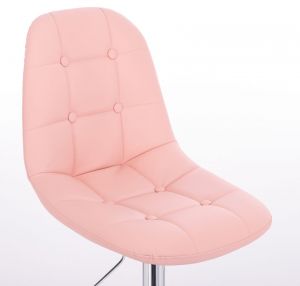 Židle SAMSON na stříbrné podstavě s kolečky - růžová