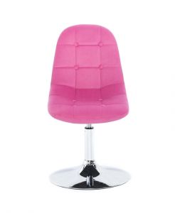 Židle SAMSON VELUR na stříbrném talíři - růžová