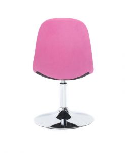 Židle SAMSON VELUR na stříbrném talíři - růžová