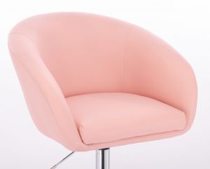 Židle VENICE na stříbrné podstavě s kolečky - růžová