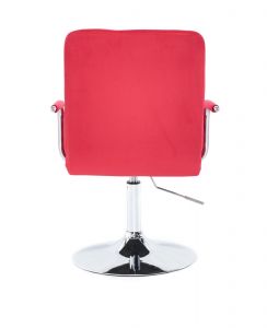 Židle VERONA VELUR na stříbrném talíři - červená