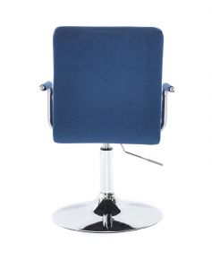 Židle VERONA VELUR na stříbrném talíři - modrá