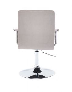 Židle VERONA VELUR na stříbrném talíři - světle šedá