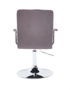 Židle VERONA VELUR na stříbrném talíři - tmavě šedá