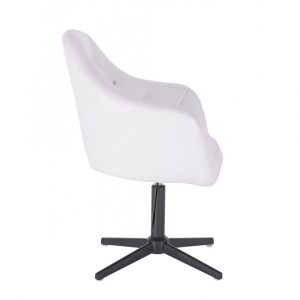 Kosmetická židle ROMA na černém kříži - bílá