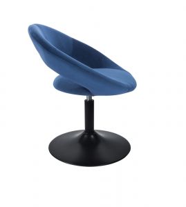 Židle NAPOLI VELUR na černém talíři - modrá