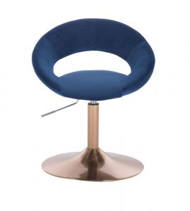 Židle NAPOLI VELUR na zlatém talíři - modrá