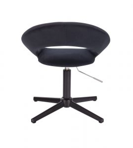 Kosmetická židle NAPOLI VELUR na černém kříži - černá