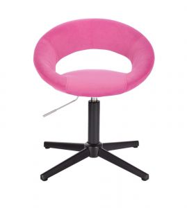 Kosmetická židle NAPOLI VELUR na černém kříži - růžová