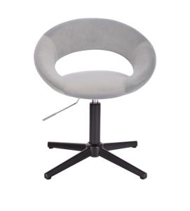 Kosmetická židle NAPOLI VELUR na černém kříži - světle šedá