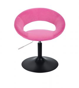 Kosmetická židle NAPOLI VELUR na černém talíři - růžová