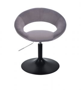 Kosmetická židle NAPOLI VELUR na černém talíři - tmavě šedá