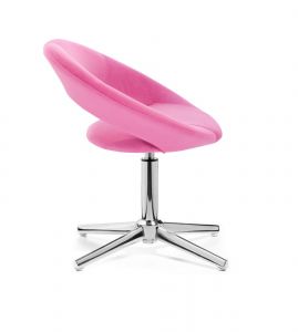 Kosmetická židle NAPOLI VELUR na stříbrném kříži - růžová
