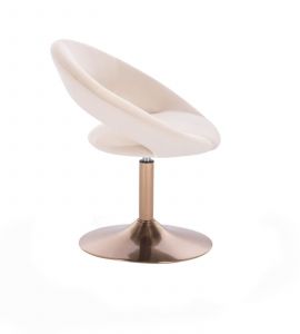 Kosmetická židle NAPOLI VELUR na zlatém talíři - krémová