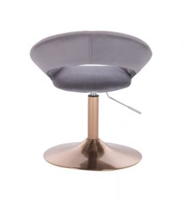 Kosmetická židle NAPOLI VELUR na zlatém talíři - tmavě šedá
