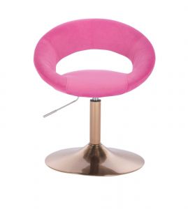 Židle NAPOLI VELUR na zlatém talíři - růžová