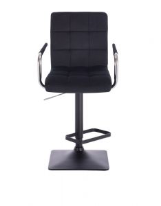 Barová židle VERONA VELUR na černé základně - černá