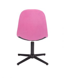 Kosmetická židle SAMSON VELUR na černém kříži - růžová