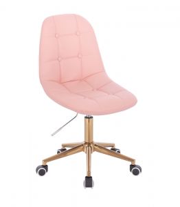 Židle SAMSON na zlaté základně s kolečky - růžová
