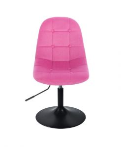 Židle SAMSON VELUR na černém talíři - růžová