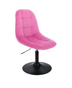 Židle SAMSON VELUR na černém talíři - růžová