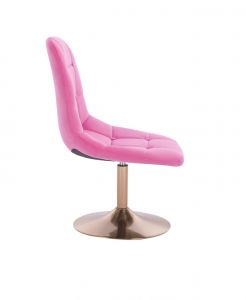 Židle SAMSON VELUR na zlatém talíři - růžová
