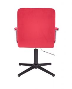 Židle VERONA VELUR na černém kříži - červená