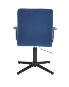 Židle VERONA VELUR na černém kříži - modrá