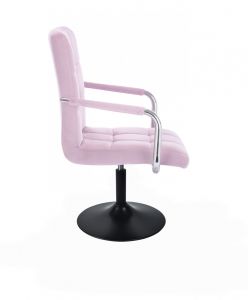 Židle VERONA VELUR na černém talíři - fialový vřes