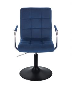Židle VERONA VELUR na černém talíři - modrá