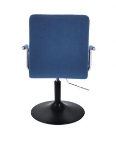 Židle VERONA VELUR na černém talíři - modrá