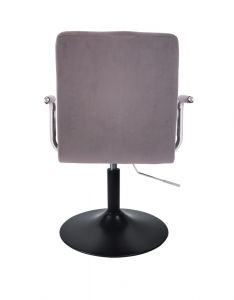 Židle VERONA VELUR na černém talíři - tmavě šedá