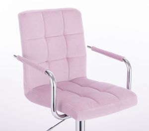 Židle VERONA VELUR na stříbrném kříži - fialový vřes