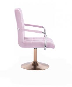 Židle VERONA VELUR na zlatém talíři - fialový vřes
