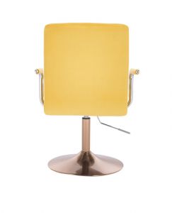 Židle VERONA VELUR na zlatém talíři - žlutá
