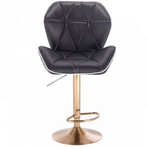 Barová židle MILANO MAX na zlatém talíři  - černá