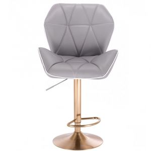 Barová židle MILANO MAX na zlatém talíři  - šedá