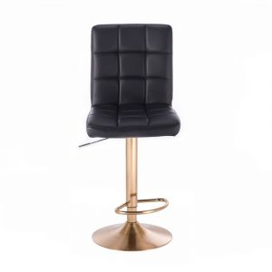 Barová židle TOLEDO na zlatém talíři - černá