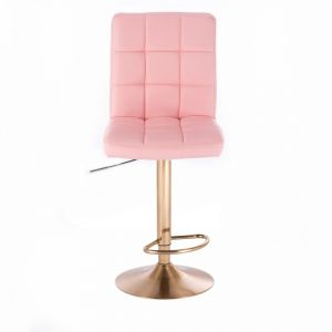 Barová židle TOLEDO na zlatém talíři - růžová