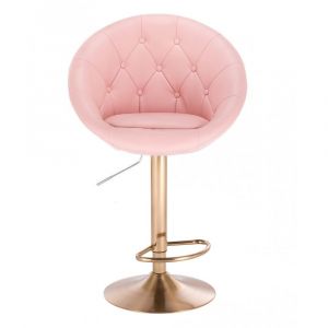 Barová židle VERA na zlatém talíři  - růžová