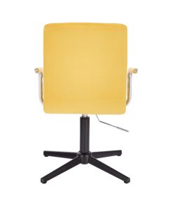 Kosmetická židle VERONA VELUR na černém kříži - žlutá
