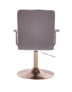 Kosmetická židle VERONA VELUR na zlatém talíři - tmavě šedá