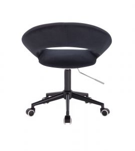 Židle NAPOLI VELUR na černé podstavě s kolečky - černá