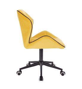 Židle MILANO MAX VELUR na černé podstavě s kolečky - žlutá