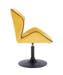 Židle MILANO MAX VELUR na černém talíři - žlutá