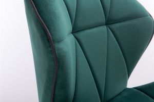 Židle MILANO MAX VELUR na stříbrné podstavě s kolečky - zelená