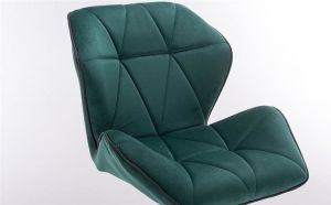 Židle MILANO MAX VELUR na stříbrném kříži - zelená