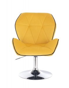 Židle MILANO MAX VELUR na stříbrném talíři - žlutá