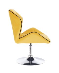 Židle MILANO MAX VELUR na stříbrném talíři - žlutá